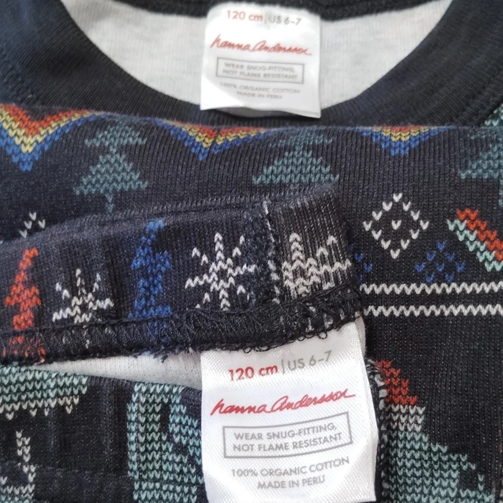 Hanna Andersson Dinosaur Santa Christmas Pajamas Set Size 6-7 - Picture 4 of 4